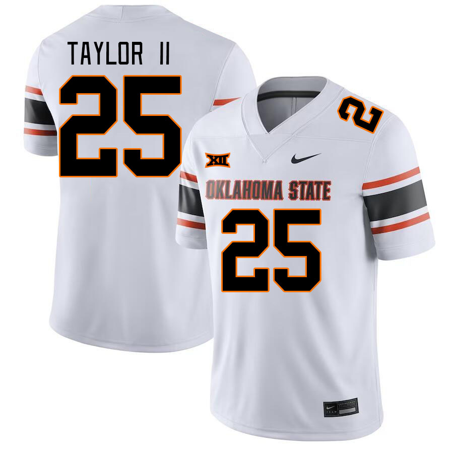 Oklahoma State Cowboys #25 Jason Taylor II College Football Jerseys Stitched Sale-White